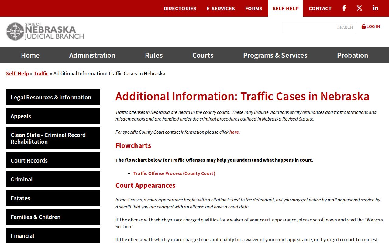 Nebraska traffic guidance on recalling a Webster County traffic warrant