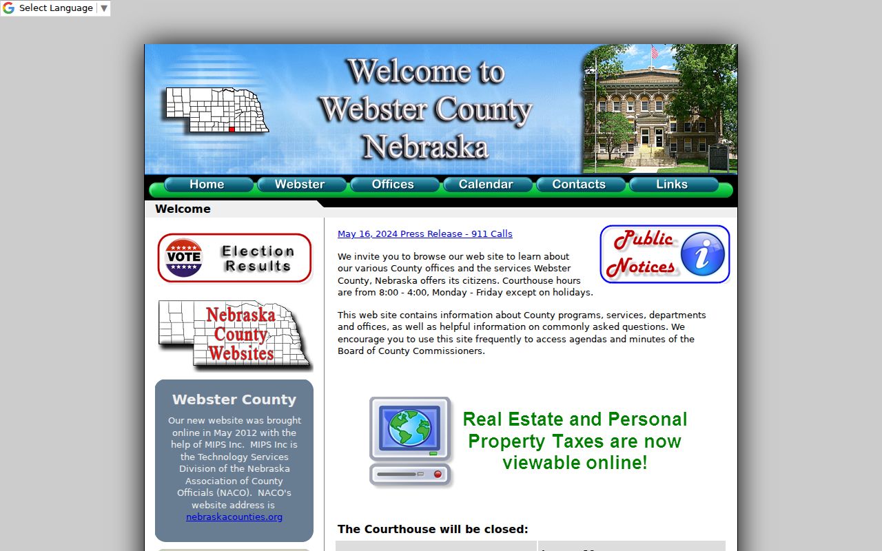 Webster County official homepage for outstanding warrant records routing