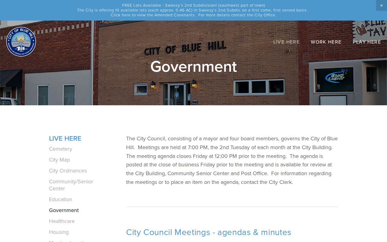 Blue Hill civic information supporting a Nebraska JUSTICE warrant search