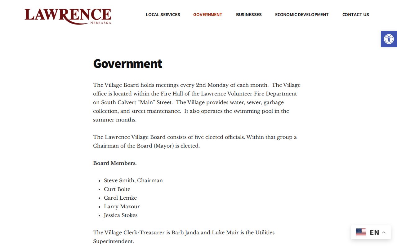 Lawrence village office and fire hall contact for Lawrence warrant search routing